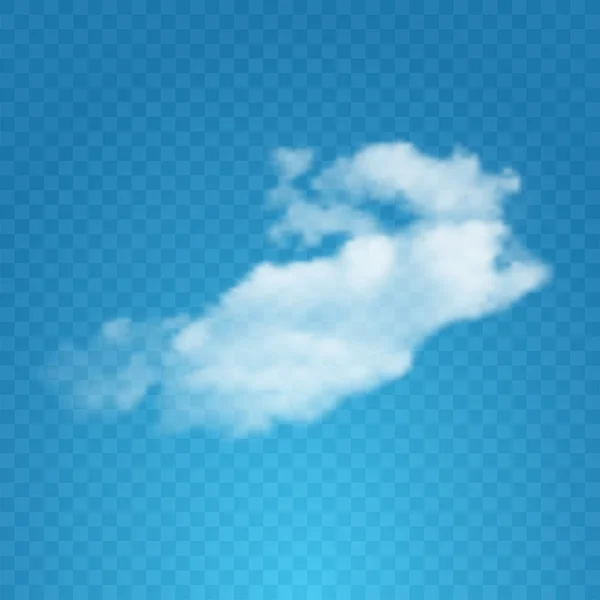 Nube realista sobre fondo transparente . — Vector de stock