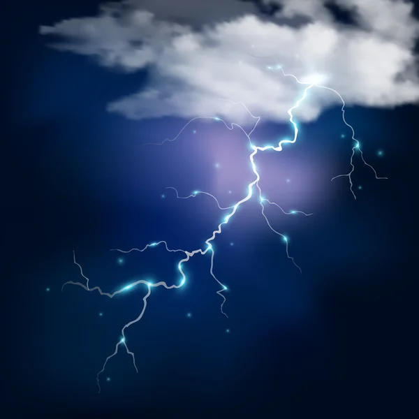 Realistic thunderstorm background. Vector illustration. — Stock Vector