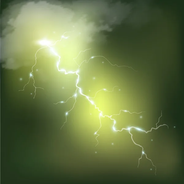 Realistische onweer achtergrond. Vectorillustratie. — Stockvector