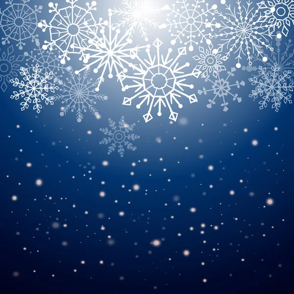 Inverno prata fundo abstrato. Natal com flocos de neve. Vetor . — Vetor de Stock