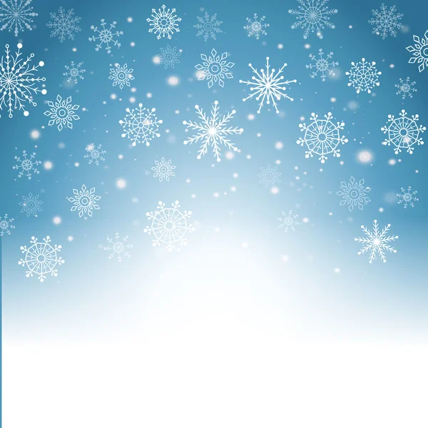 Fondo abstracto invierno plata. Navidad con copos de nieve. Vector . — Vector de stock