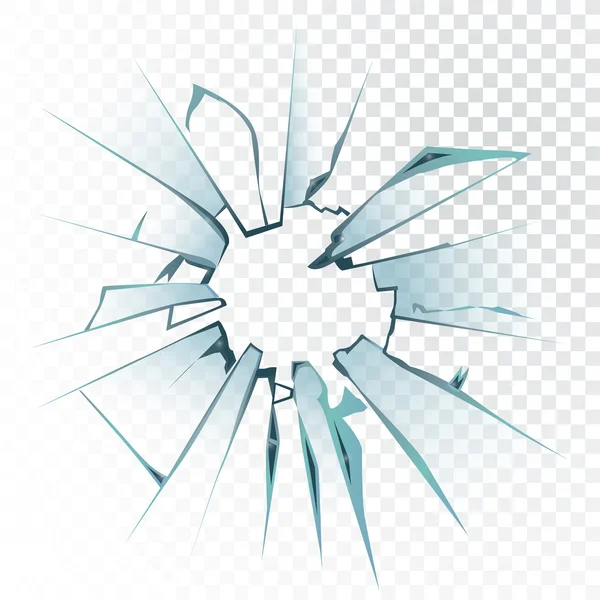 Per ongeluk gebroken berijpte venster deelvenster of vector illustratie — Stockvector