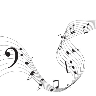 Müzik notaları. vektör illüstrasyonu.