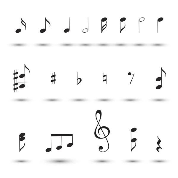 Notas musicales. ilustración vectorial. — Vector de stock