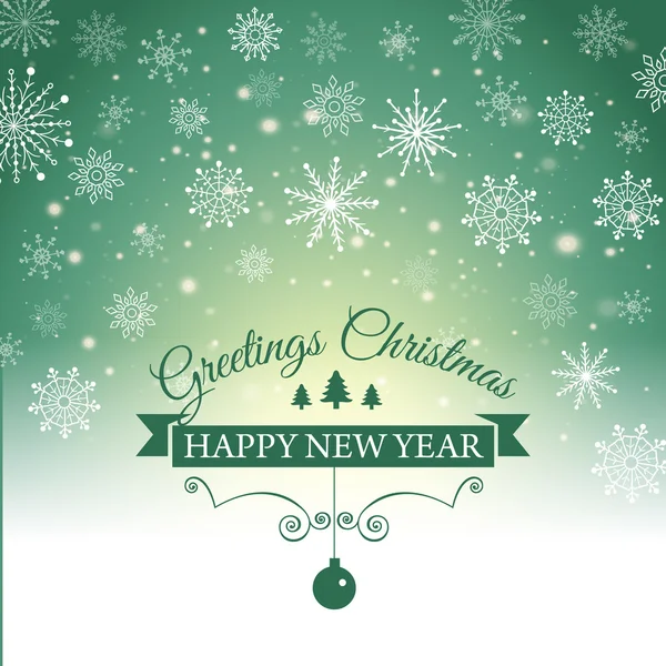 Feliz Año Nuevo y Feliz Navidad e-card. Ilustración vectorial . — Vector de stock