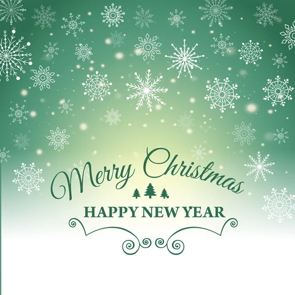 Happy New Year and Merry Christmas e-card. Vector illustration. — Stock Vector