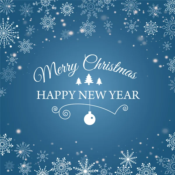 E-card voor gelukkig nieuw jaar en Merry Christmas. Vectorillustratie. — Stockvector