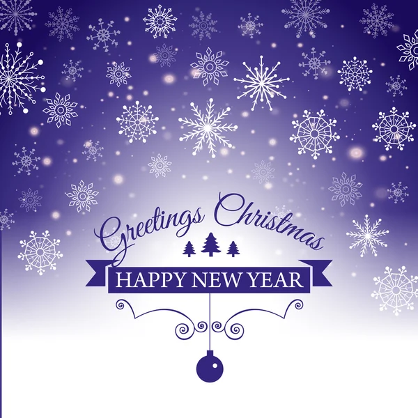 E-card for Happy New Year and Merry Christmas. Vector illustration. — Stock Vector