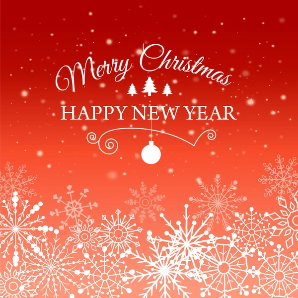 E-card for Happy New Year and Merry Christmas. Vector illustration. — Stock Vector