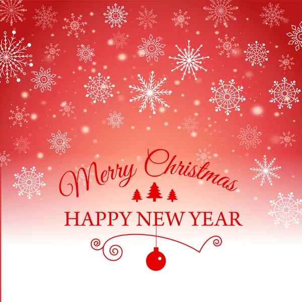 Feliz Año Nuevo y Feliz Navidad e-card. Ilustración vectorial . — Vector de stock
