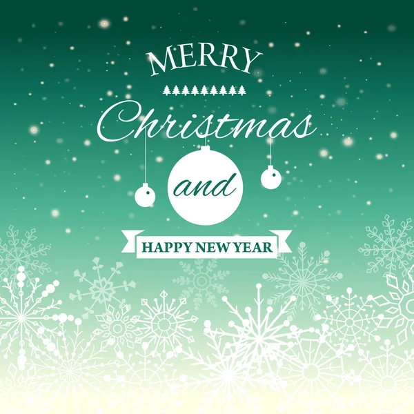 E-card for Happy New Year and Merry Christmas. Vector illustration. — Stock Vector