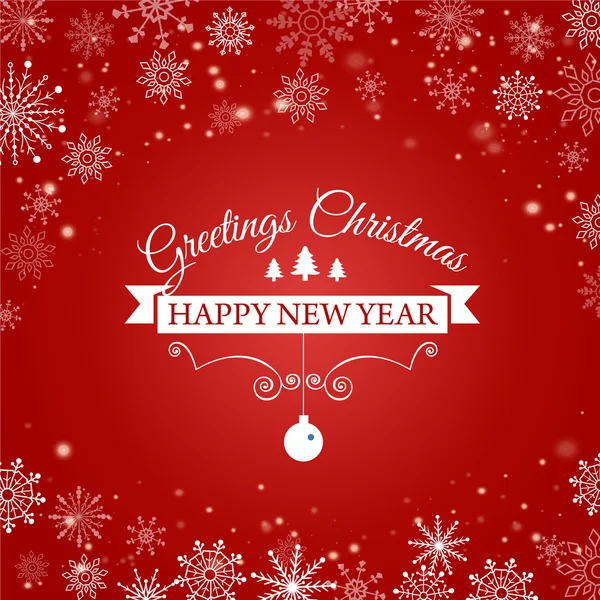 E-card for Happy New Year and Merry Christmas. Vector illustration. — Stock Vector