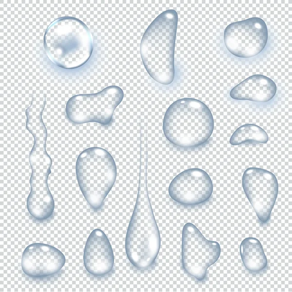 Illustration vectorielle isolée de gouttes d'eau pure et limpide — Image vectorielle