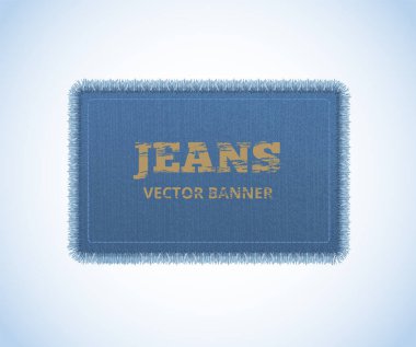 Denim dokusunun arka planı. Kot pantolon gerçekçi pankart. Vektör Eps10