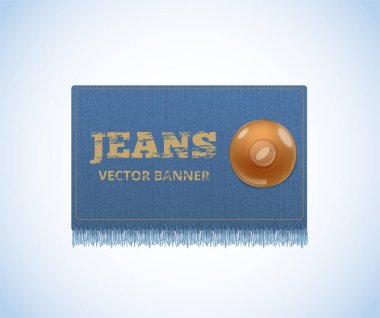 Denim dokusunun arka planı. Kot pantolon gerçekçi pankart. Vektör Eps10