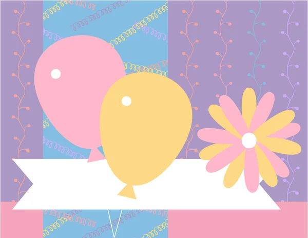 Plantilla de diseño para linda tarjeta de invitación. Plantilla para scrapbooking con patrones de garabatos dibujados a mano. Por cumpleaños, aniversario, invitaciones a fiestas. Vector — Vector de stock