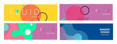 Renkli geometrik arka plan. Akışkan şekiller bileşimi. Soyut afiş şablonu. Eps10 vektörü.