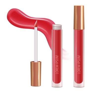 Gerçekçi krem lekeli dudaklar için makyaj seti, gerçekçi sıvı ruj.