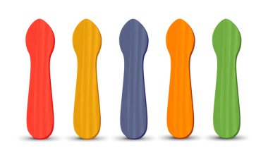 Gerçekçi buzlu şeker seti. Buz çubukları, vektör çizimi, yaz mevsimi.