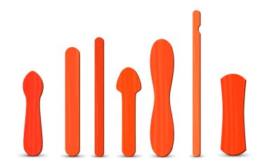 Gerçekçi buzlu şeker seti. Buz çubukları, vektör çizimi, yaz mevsimi.