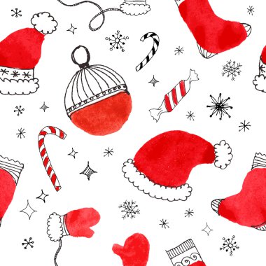 Kartpostal Christmas karalamalar ile.