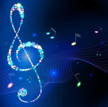 geometrik arka plan müzik notlar ve anahtar.