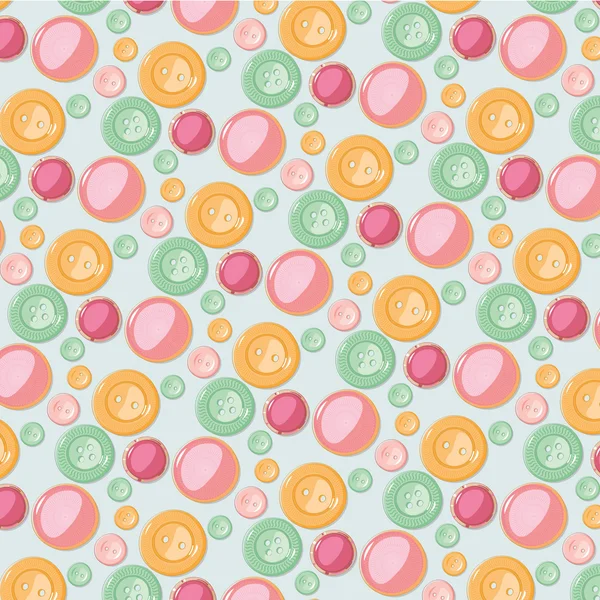 Seamless pattern of yellow green and pink  colored buttons — Stock Vector