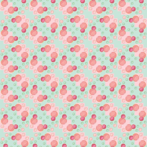Seamless pattern of pink and green colored buttons — Stock Vector