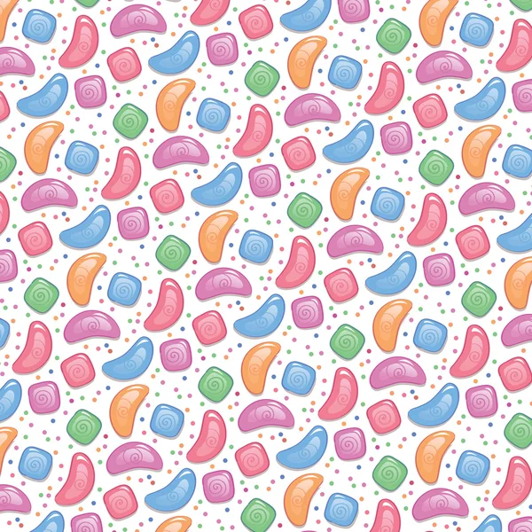 Seamless pattern with candies of pink green colors — Stock Vector