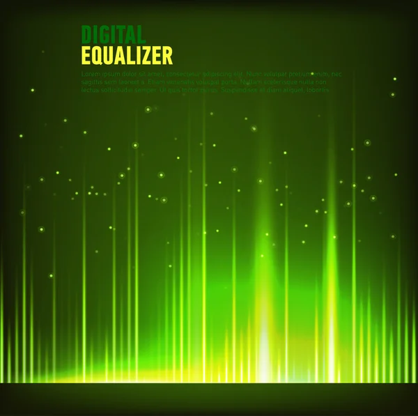 Green  Digital equalizer background — Stock Vector