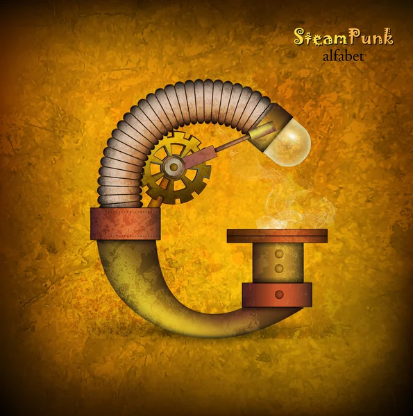 Steam punk letra G — Vetor de Stock