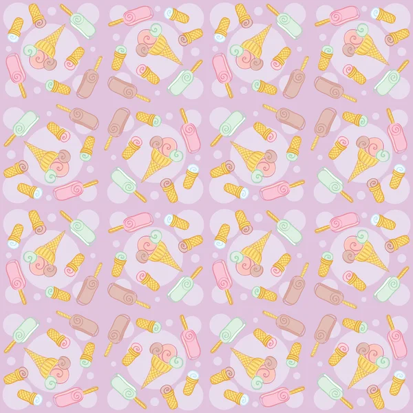 Seamless pattern with ice-cream — Stock Vector