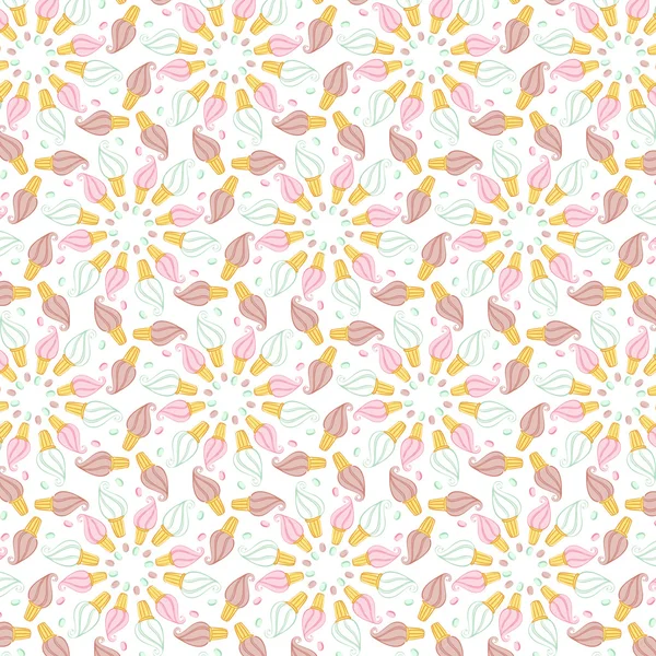 Seamless pattern with ice-cream — Stock Vector