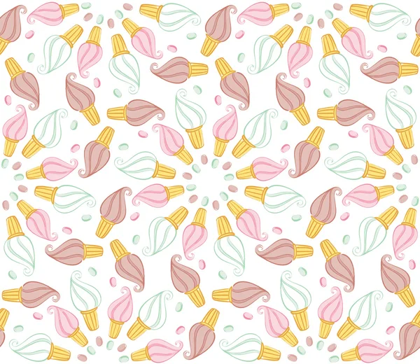 Seamless pattern with ice-cream — Stock Vector