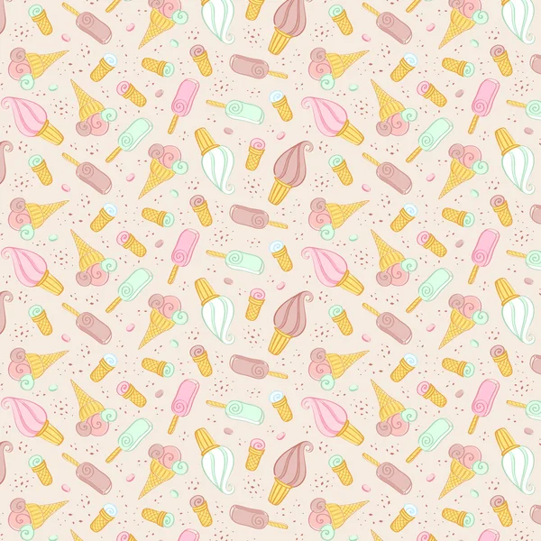 Seamless pattern with ice-cream — Stock Vector