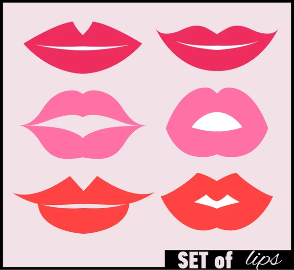 Set of lips. — Stock Vector