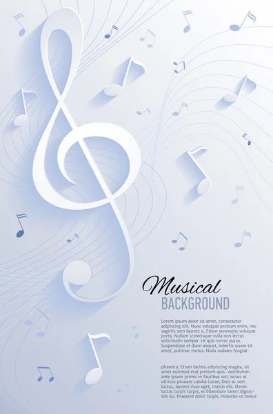 Geometrical background with music notes and key. — Stock Vector