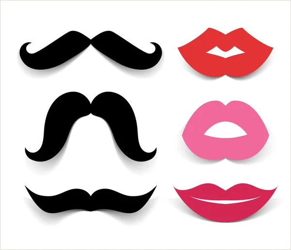 Set of mustaches  illustration. — Stock Vector