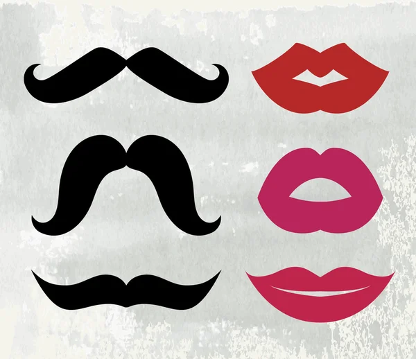 Set of mustaches  illustration. — Stock Vector