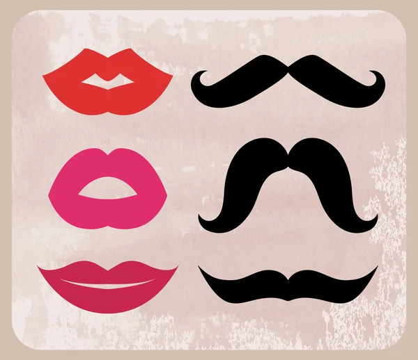 Set of mustaches  illustration. — Stock Vector