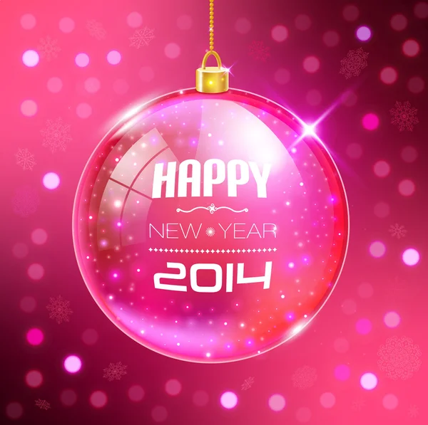 Szczęśliwego nowego roku karty ze szklanej kuli — Wektor stockowy