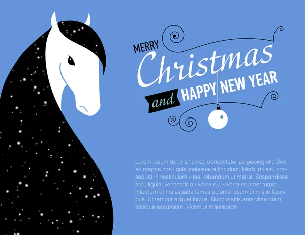 Tarjeta de Año Nuevo para el Año del caballo . — Vector de stock