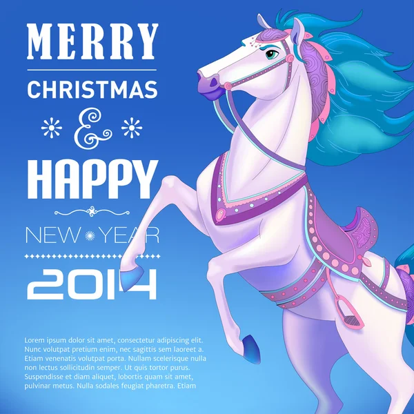 Tarjeta para el año 2014 de Caballo — Archivo Imágenes Vectoriales