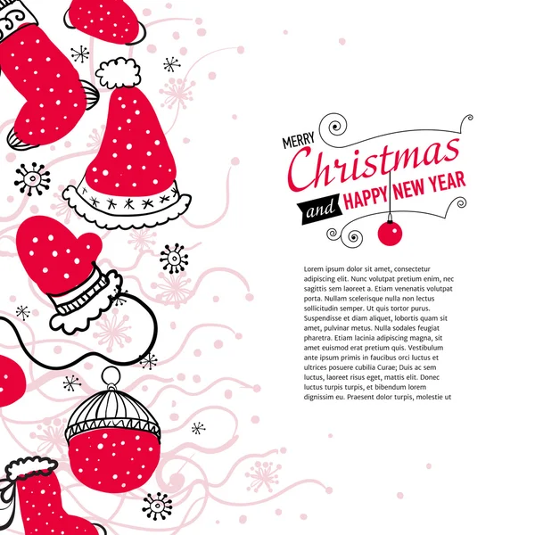 Καρτ ποστάλ με doodles Χριστούγεννα — Διανυσματικό Αρχείο