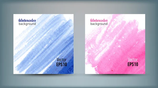 Elle çizilmiş sulu boya lekeleri ile afiş kümesi