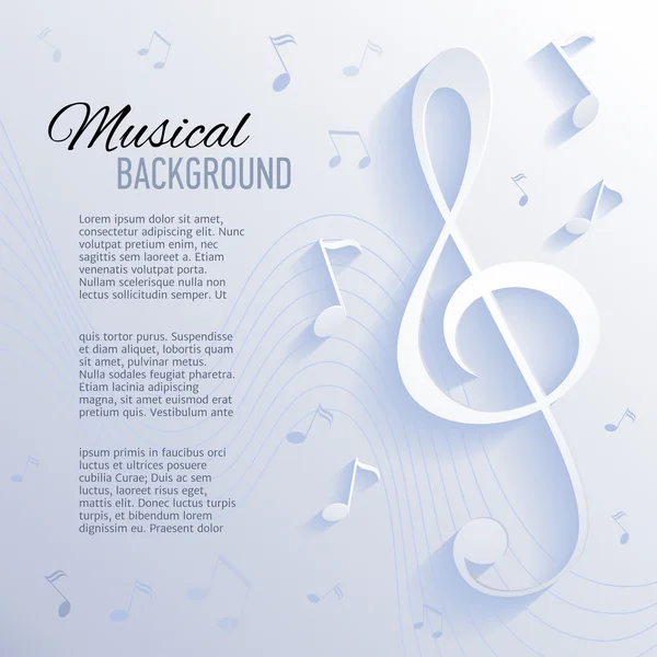 Fondo de papel con notas musicales — Vector de stock