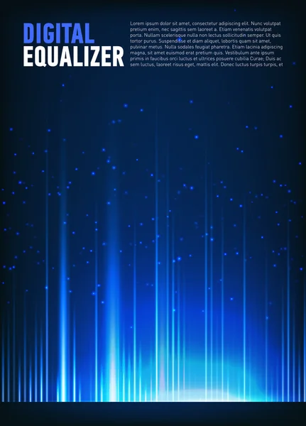 Mavi dijital ekolayzer arka plan Vektör Grafikler