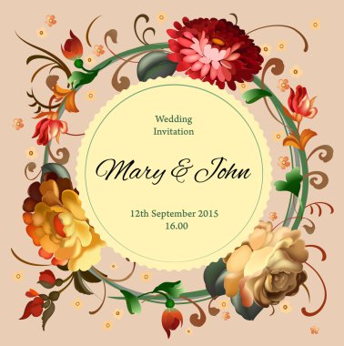 Vintage Bahçe çiçek kartıyla.