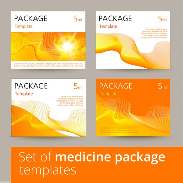 Conjunto de projeto de pacote de medicina com 3d-template . — Vetor de Stock