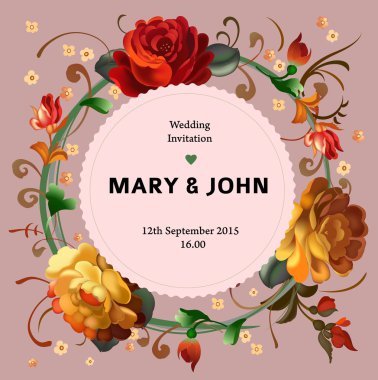 Vintage Bahçe çiçek kartıyla.